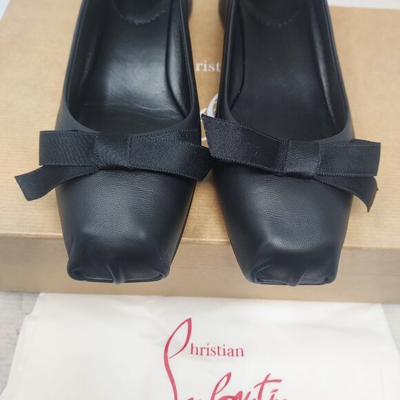 Christian Louboutin Black Mamaflirt Leather Ballerina Pump - Picture 8 of 11